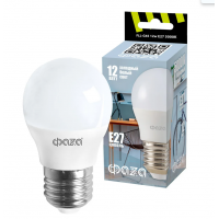 Лампа светодиод. G45 LED 12W 230V E27 5000К шар ФАZА, лампочка