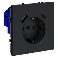 Розетка 1м, с/з с/ш, 16А + USB (A+C) (графит) S70 VOLTUM Розетка 1м, с/з с/ш, 16А + USB (A+C) (графит) S70 VOLTUM