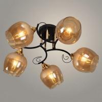 Люстра 11295-9/5 черный/золото (Плафон 32812) НПБ 01-5х60-155 Е27 5x60W Е27 d501 h253, 1005405537