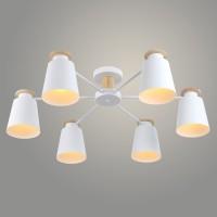 Люстра H0270/6B WT+WOOD белый/бронза 6х60W E27 d780 h260 Люстра H0270/6B WT+WOOD белый/бронза 6х60W E27 d780 h260