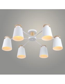 Люстра H0270/6B WT+WOOD белый/бронза 6х60W E27 d780 h260 Люстра H0270/6B WT+WOOD белый/бронза 6х60W E27 d780 h260