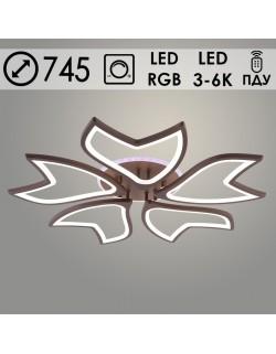 Люстра LI09822B/5 PR COF кофе 170W+7W LED RGB 3000K-6000K d745 ПДУ(ИК) диммер, HN24 Люстра LI09822B/5 PR COF кофе 170W+7W LED RGB 3000K-6000K d745 ПДУ(ИК) диммер, HN24