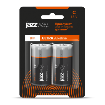 Элемент питания JAZZway LR14 1.5V ULTRA Alkaline (2шт/блистер) (батарейка)
