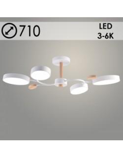 Люстра XI3298/4 WT+WOOD белый/дерево 72W LED 3000-6000K d710 h180, HN23 Люстра XI3298/4 WT+WOOD белый/дерево 72W LED 3000-6000K d710 h180, HN23