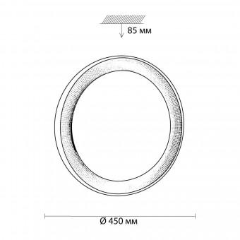 3031/DL TAN SN 055 Светильник пластик/белый/прозрачный LED 48Вт 3000-6500K D450 IP43 пульт ДУ/ LampS