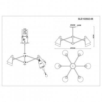 SLE103502-06 Люстра потолочная белый/белый E27 6*40W
