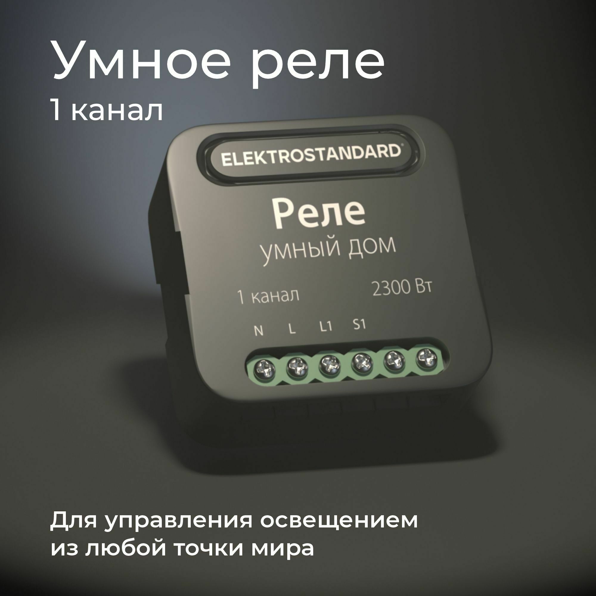 Реле для управл.освещением через Wi-Fi, 1 канал 2300W черный (приложение  Minmir Home) 76006/00